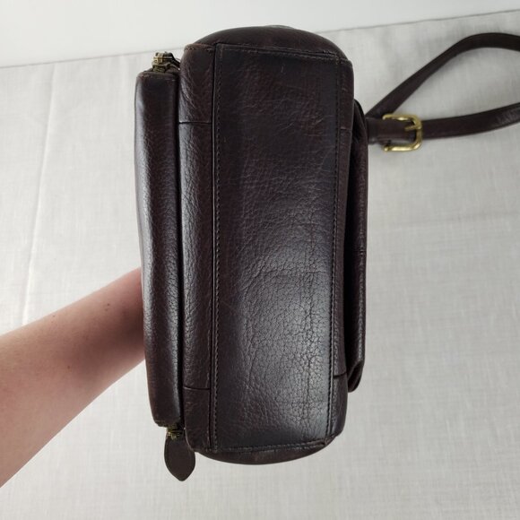 Fossil Brown Leather Crossbody Purse Organizer Vintage Bag Adjustable Strap - Picture 6 of 11